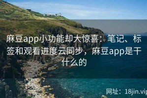 麻豆app小功能却大惊喜：笔记、标签和观看进度云同步，麻豆app是干什么的